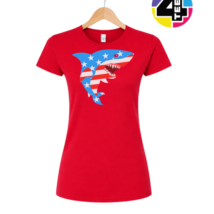 Patriotic Shark Bite Women's Tee