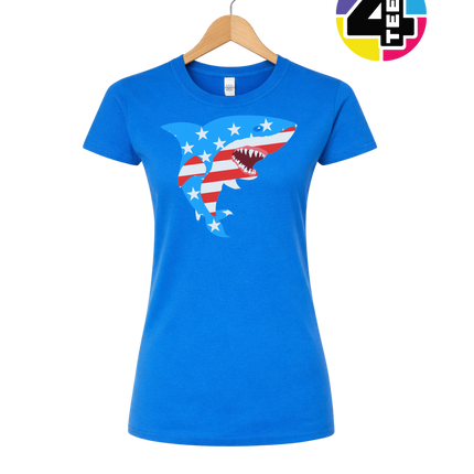 Patriotic Shark Bite Women's Tee