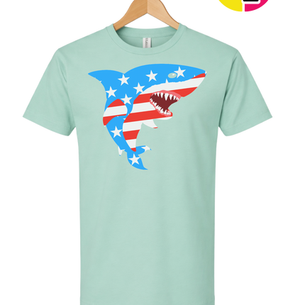 Patriotic Shark Bite Tee