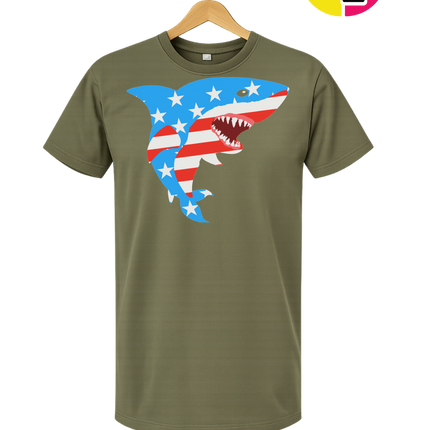 Patriotic Shark Bite Tee
