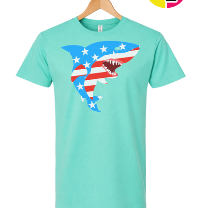 Patriotic Shark Bite Tee
