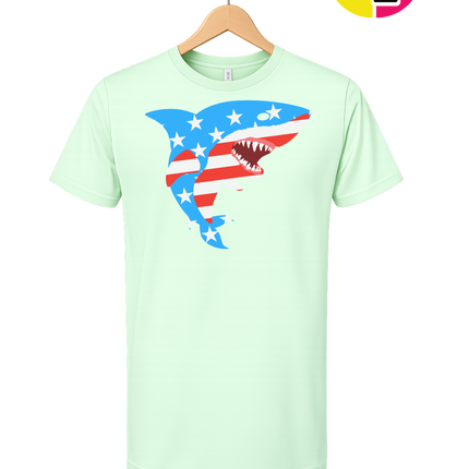 Patriotic Shark Bite Tee