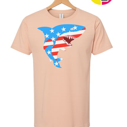 Patriotic Shark Bite Tee