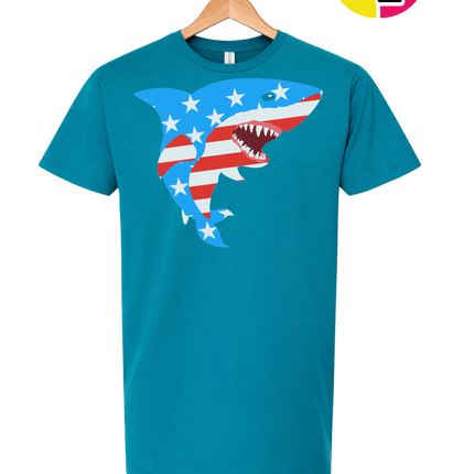 Patriotic Shark Bite Tee