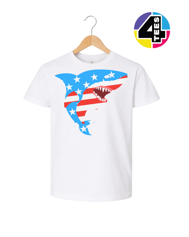 Patriotic Shark Bite Youth Tee