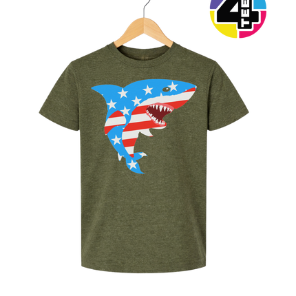 Patriotic Shark Bite Youth Tee