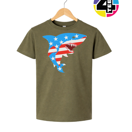 Patriotic Shark Bite Youth Tee