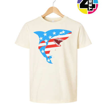 Patriotic Shark Bite Youth Tee