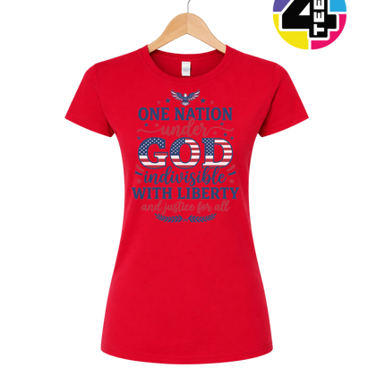 One Nation Under God Liberty Women's Tee