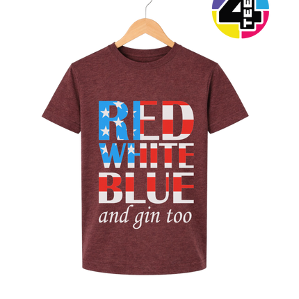 Red White Blue & Gin Too Youth Tee