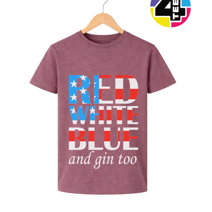 Red White Blue & Gin Too Youth Tee