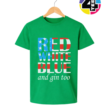 Red White Blue & Gin Too Youth Tee