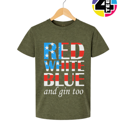 Red White Blue & Gin Too Youth Tee