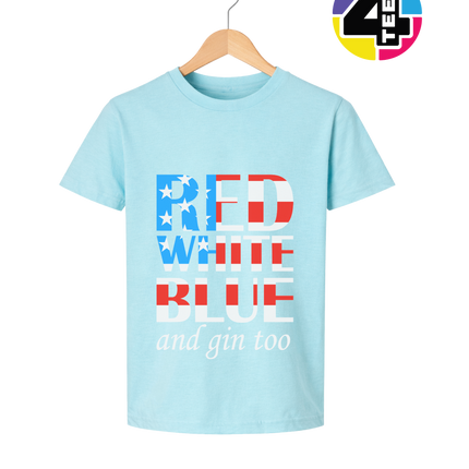 Red White Blue & Gin Too Youth Tee