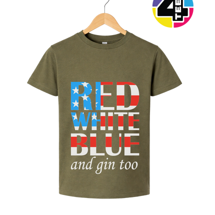 Red White Blue & Gin Too Youth Tee