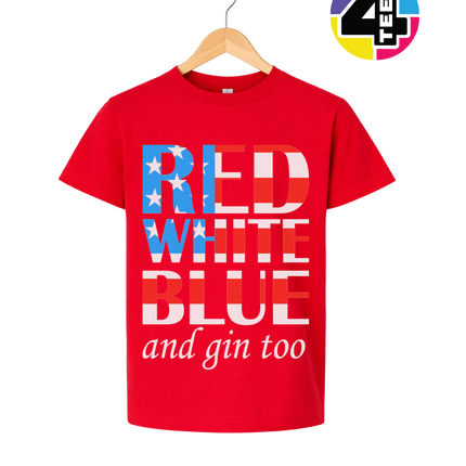Red White Blue & Gin Too Youth Tee