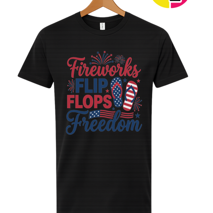 Fireworks Flip Flops Freedom Tee