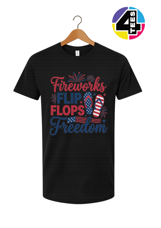Fireworks Flip Flops Freedom Tee