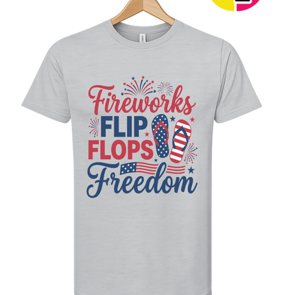 Fireworks Flip Flops Freedom Tee