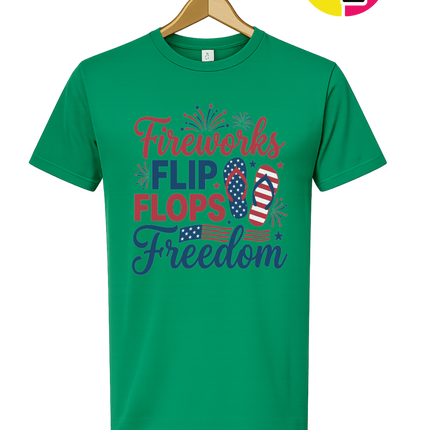 Fireworks Flip Flops Freedom Tee