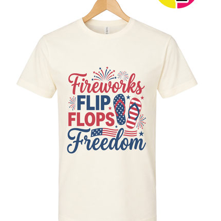 Fireworks Flip Flops Freedom Tee