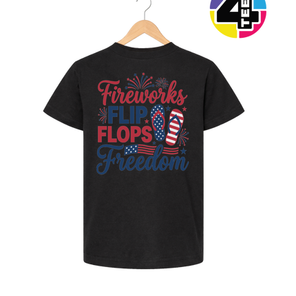 Fireworks Flip Flops Freedom Youth Tee