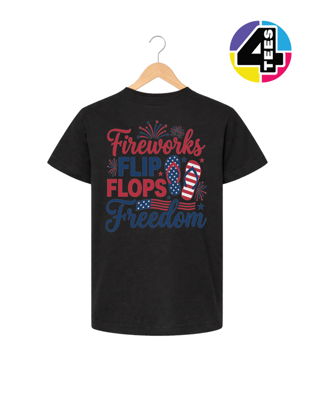 Fireworks Flip Flops Freedom Youth Tee