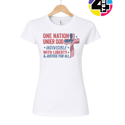 One Nation Liberty Ribbon Women's Tee