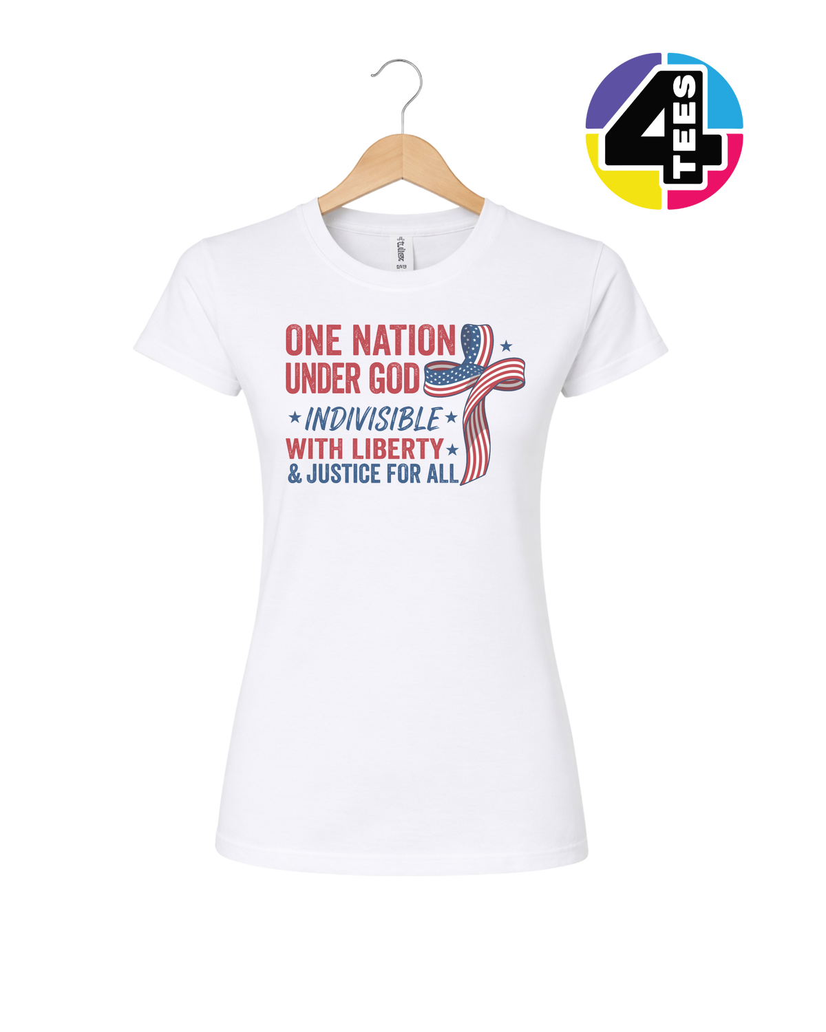 One Nation Liberty Ribbon Women's Tee