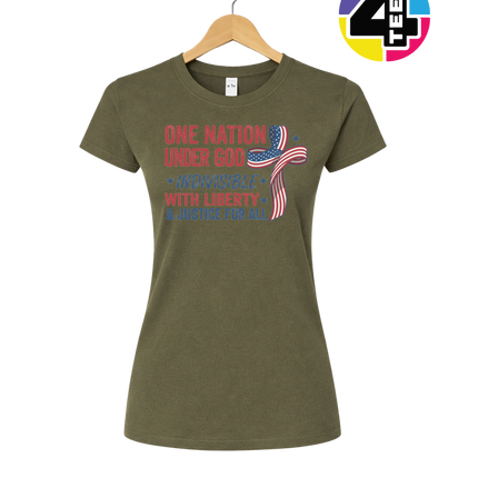 One Nation Liberty Ribbon Women's Tee