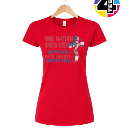 One Nation Liberty Ribbon Women's Tee