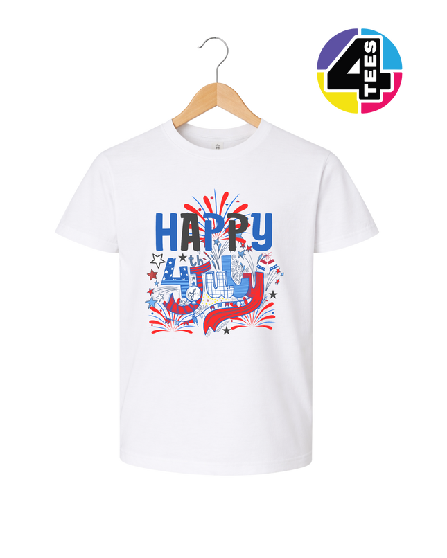 Happy 4th Fireworks Celebration Youth Tee