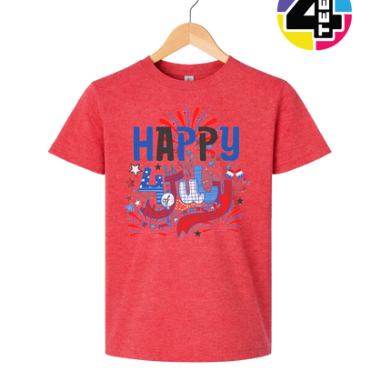 Happy 4th Fireworks Celebration Youth Tee