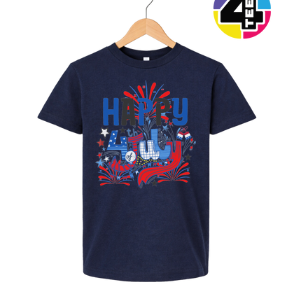 Happy 4th Fireworks Celebration Youth Tee