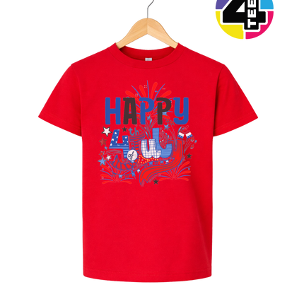Happy 4th Fireworks Celebration Youth Tee