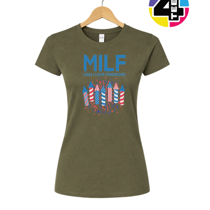 MILF Man I Love Fireworks Women's Tee