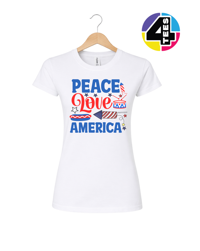 Peace Love America Women's Tee