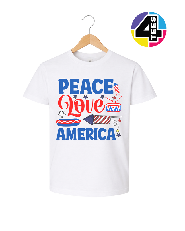 Peace Love America Youth Tee