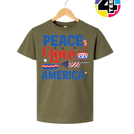 Peace Love America Youth Tee