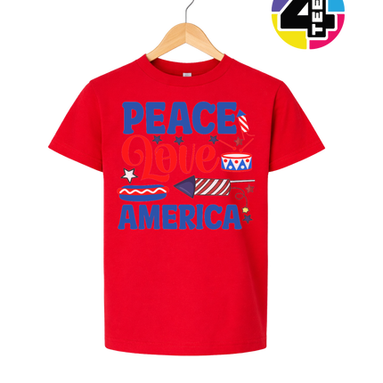 Peace Love America Youth Tee