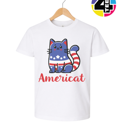 Americat Patriotic Kitty Youth Tee