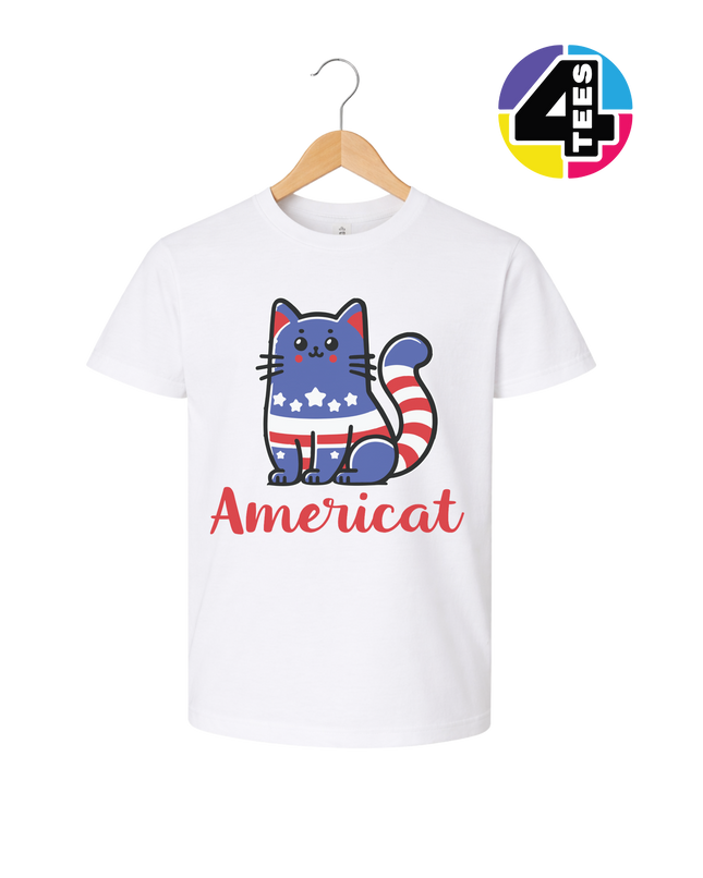 Americat Patriotic Kitty Youth Tee
