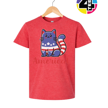Americat Patriotic Kitty Youth Tee