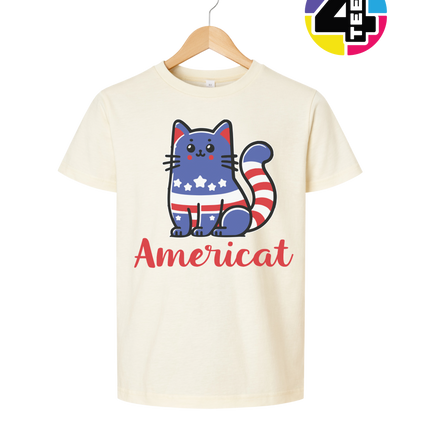 Americat Patriotic Kitty Youth Tee