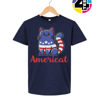 Americat Patriotic Kitty Youth Tee