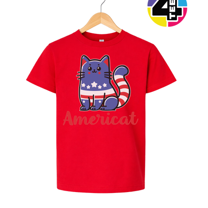 Americat Patriotic Kitty Youth Tee