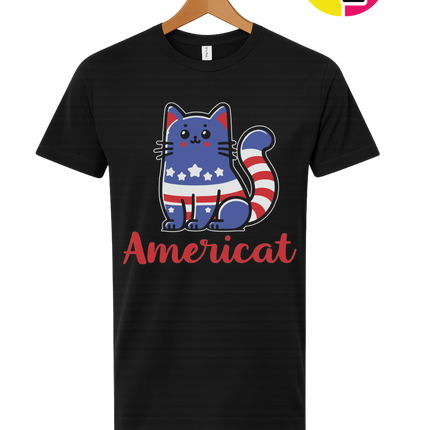 Americat Patriotic Kitty Tee