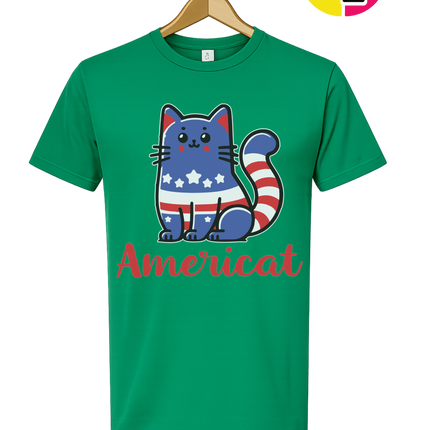 Americat Patriotic Kitty Tee