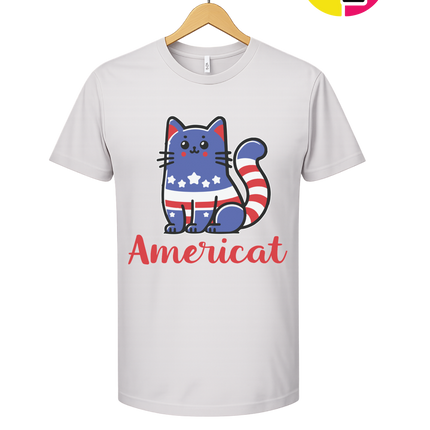 Americat Patriotic Kitty Tee