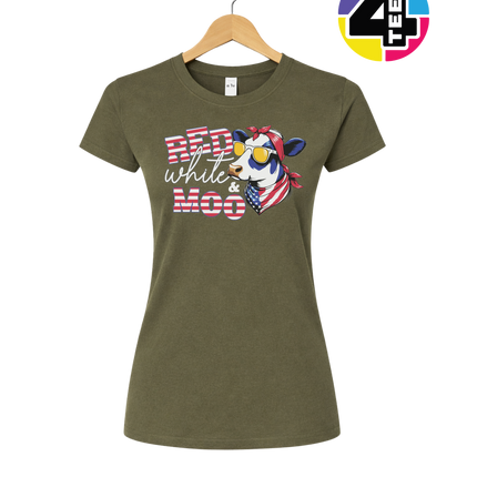 Red, White & Moo Women's Tee